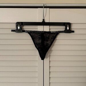 Black Sheer Lace-style G-String